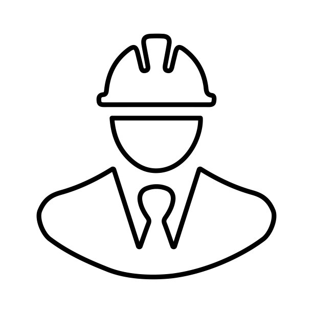 建筑师建造者头像轮廓图标，线条艺术设计图片下载