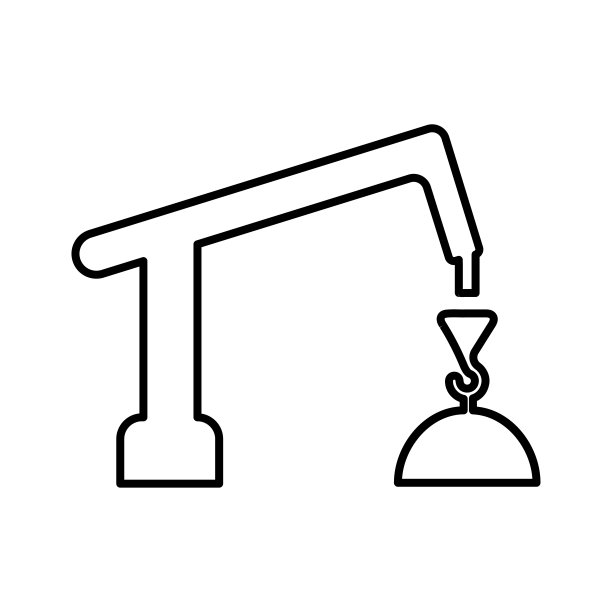 起重机吊钩，起重轮廓图标。艺术设计。图片下载