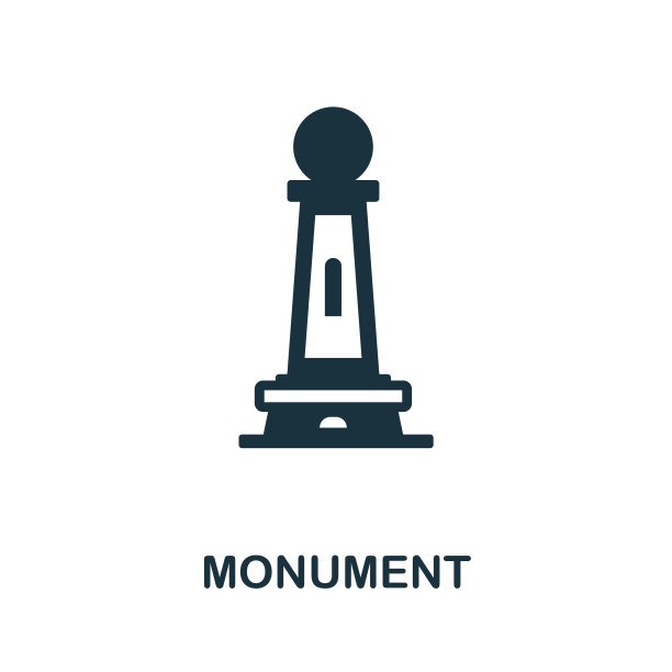 纪念碑图标单色标志从大城市生活图片下载
