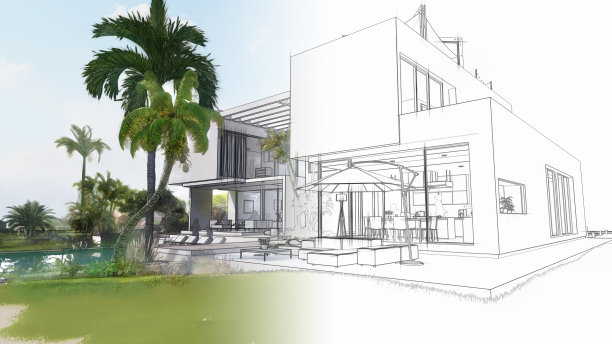 豪华别墅建筑设计图片下载