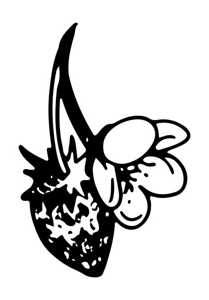 野生草莓剪纸艺术。夏天收获果实。手绘矢量植物学插图。雕刻风格涂鸦孤立在白色。图片下载