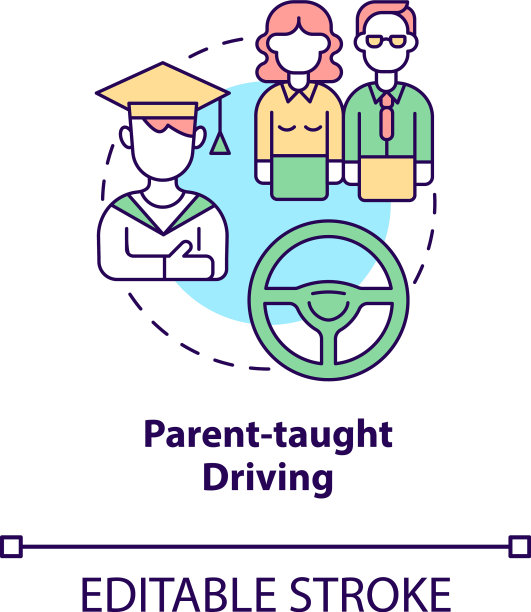 父母教驾驶概念图标图片下载