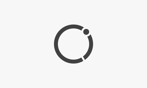字母CI logo圆形概念，白色背景图片下载