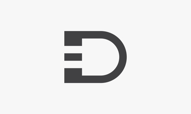 白色背景上的D字母电源插头概念图片下载