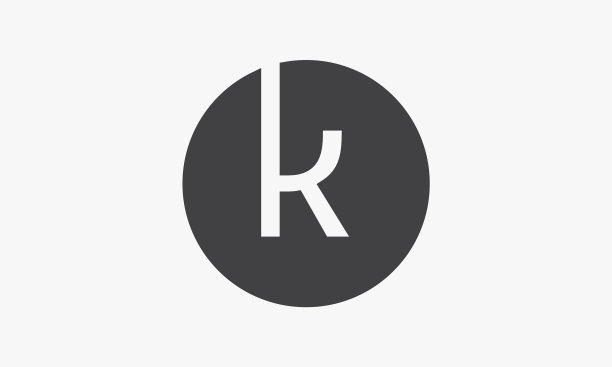 白色背景上的字母K圆形logo设计图片下载