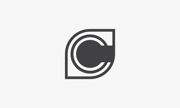 白色背景上的抽象字母C标志图片下载