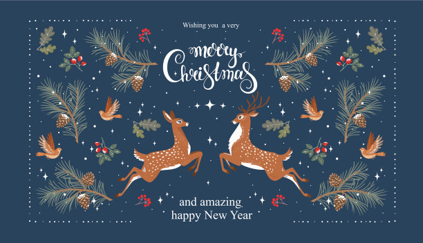 鹿跳明信片图片下载