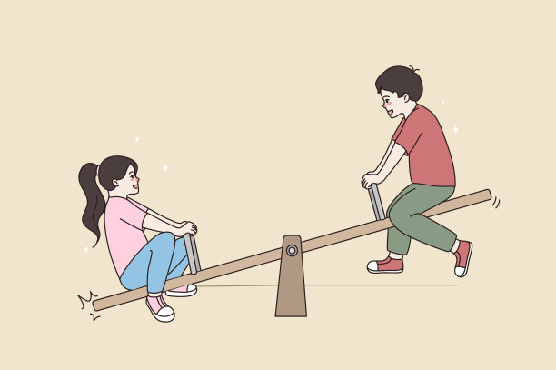 快乐的孩子有乐趣骑板荡秋千图片下载