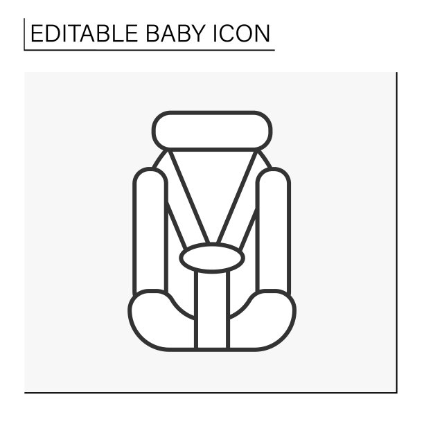 婴儿汽车座椅线图标图片下载
