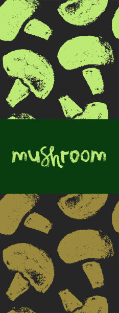 矢量横幅模板蘑菇无缝模式。图片下载