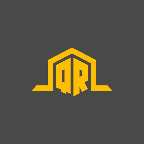 二维码字母首字母标志与六边形风格设计图片下载