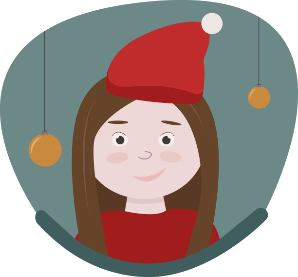 小女孩在圣诞老人的帽子图片下载