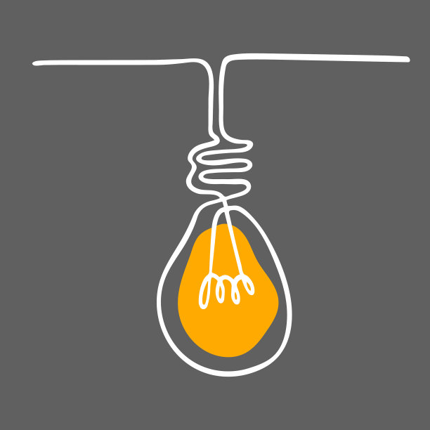 用连续线绘制的单灯泡图片下载