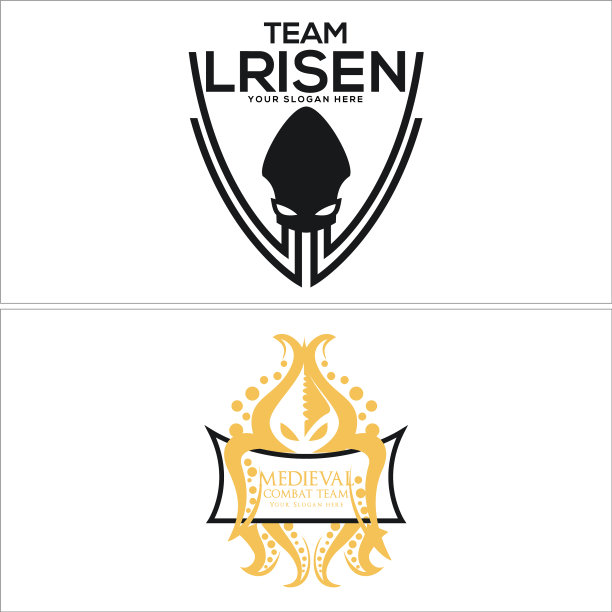 现代蜘蛛章鱼平线标志设计图片下载