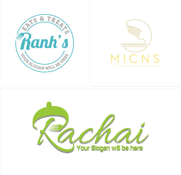 现代餐厅标志图标叉上菜图片下载