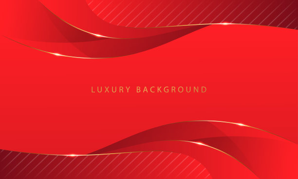 奢华的红色背景与金色条纹图片下载