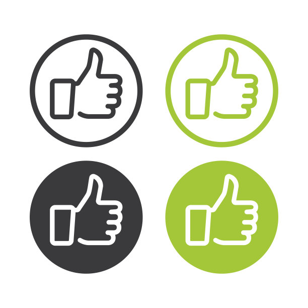 拇指上的平面图标，矢量插图。图片下载