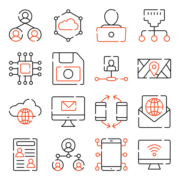 通信和安全扁平图标包图片下载