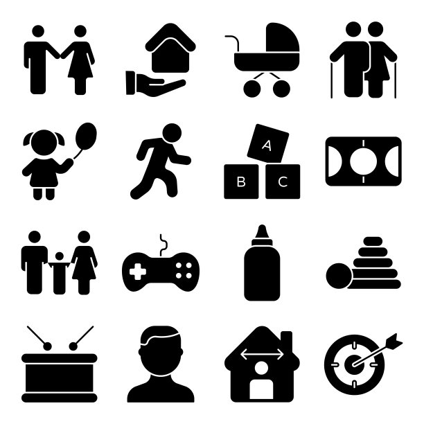 家庭爱心实心图标包图片下载