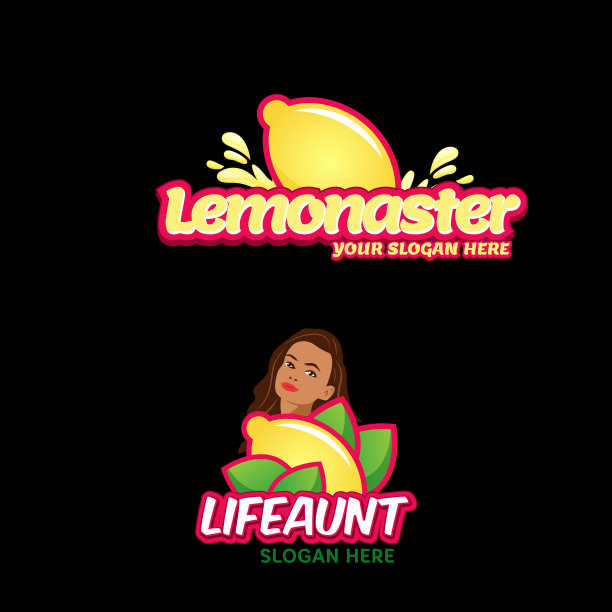 现代柠檬水果饮料女性标志设计图片下载