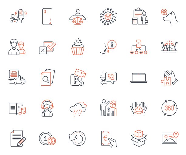 行图标集。包括图标作为支持，音乐书和Seo统计网页元素。对于网站应用程序。矢量图片下载