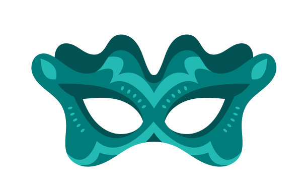 绿色优雅嘉年华面具，用于藏脸期间图片下载