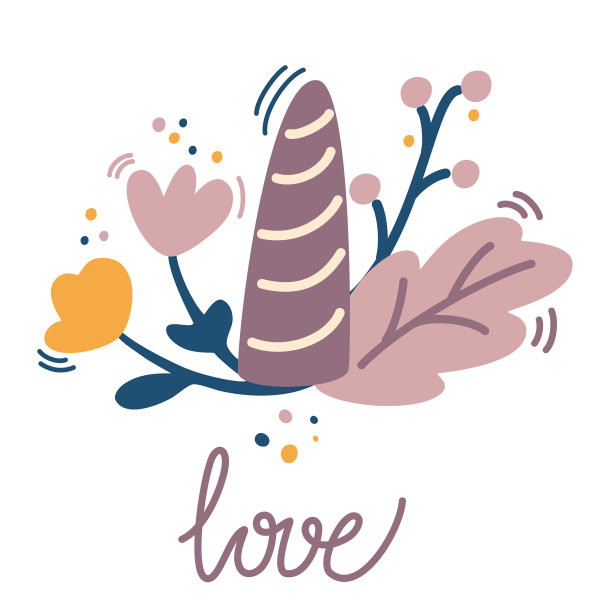 带花的独角兽角波西米亚风格可爱的孩子图片下载