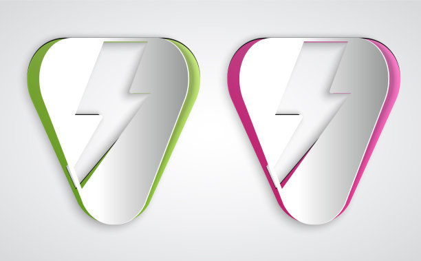 剪纸吉他挑图标孤立在灰色图片下载