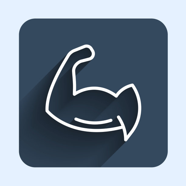 白线健美运动员展示他的肌肉图标图片下载