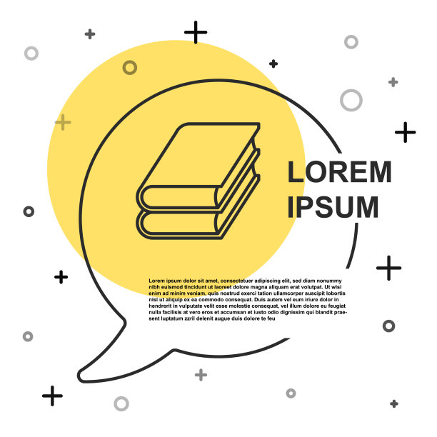 黑线书图标孤立在白色背景图片下载