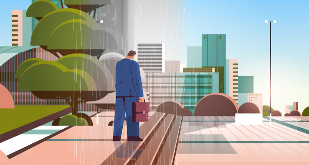 不快乐的人在雨中散步的感觉图片下载