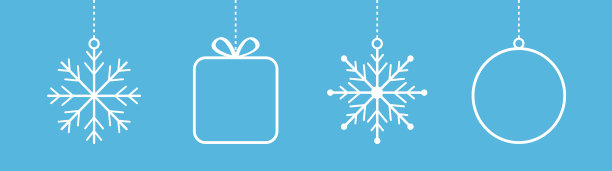 圣诞快乐球礼盒雪花图标设置图片下载