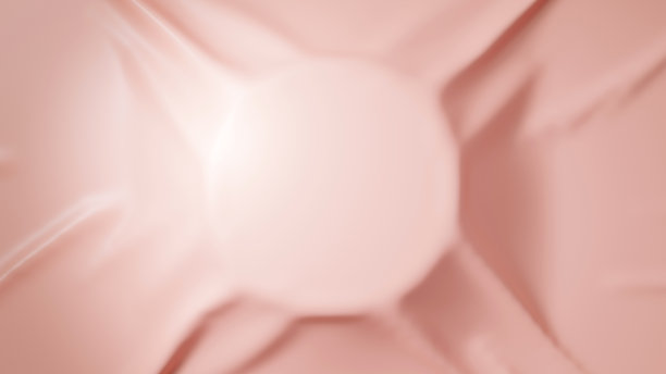 由浅粉色布料制成的圆形支架(俯视图)3D渲染。图片下载