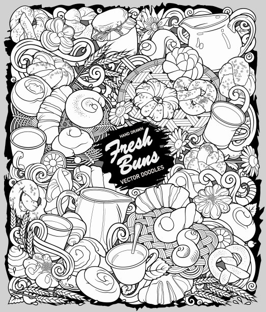 食物和饮料手绘涂鸦图片下载