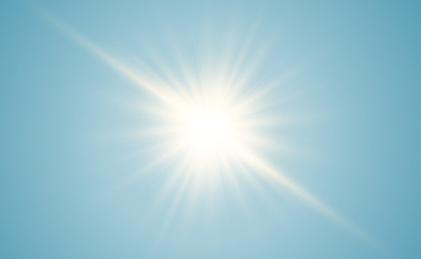 亮丽的明星。透明背景上的光效果矢量插图。图片下载