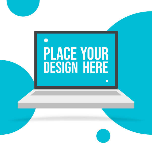 笔记本电脑在平面风格的计算机符号图片下载