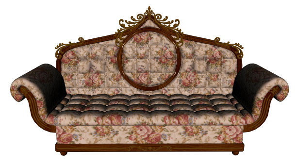 复古沙发- 3D渲染图片下载