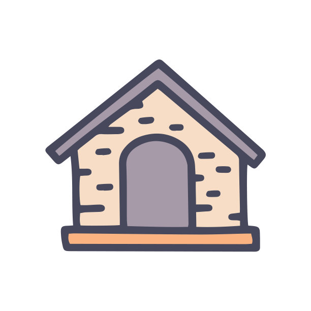 狗屋颜色涂鸦简单的图标图片下载