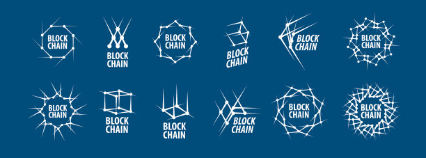 一组抽象标志区块链图片下载