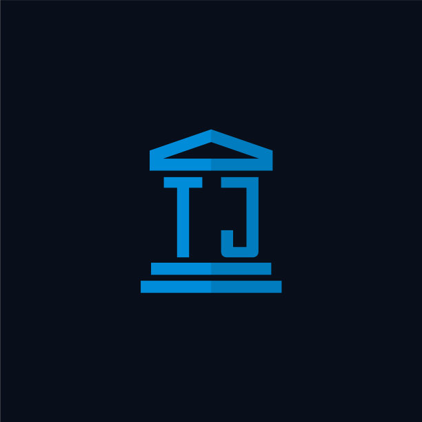 Tj初始标志与简单法院字母组合图片下载