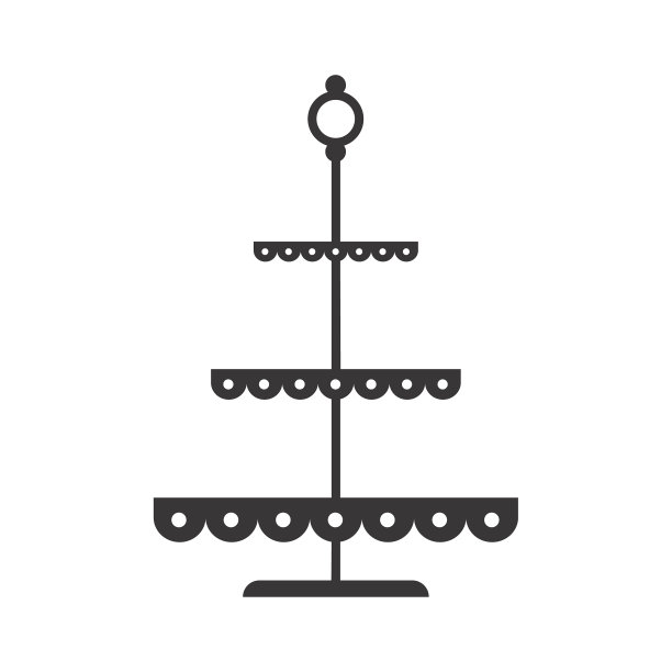 站立蛋糕在平面图标风格空托盘图片下载