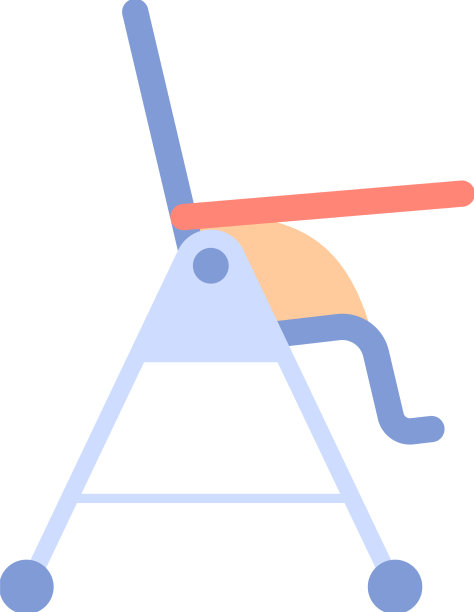 婴儿喂养高椅平面图标孤立在白色图片下载