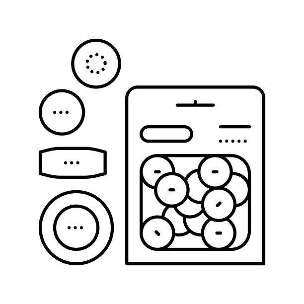 按钮设置直线图标矢量插图图片下载