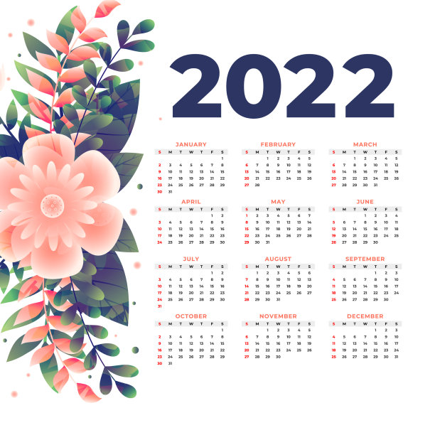 时尚花2022年历设计图片下载