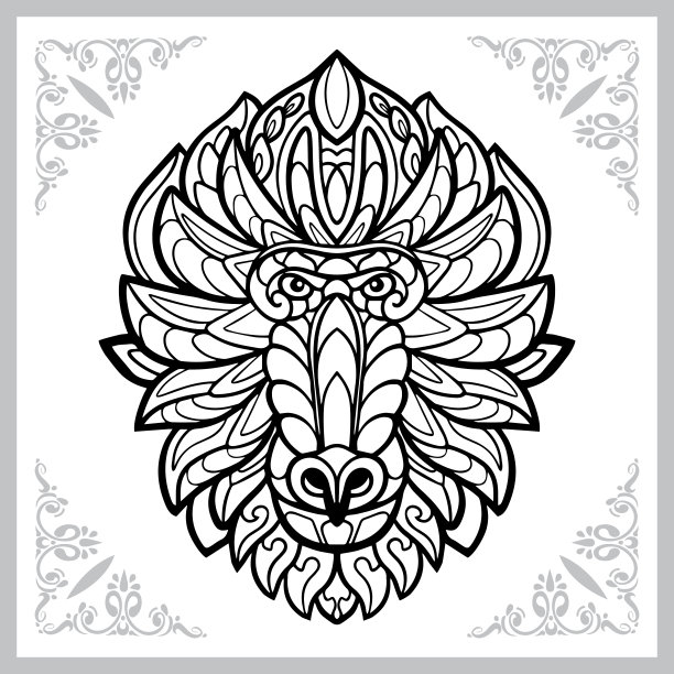 顶柱头涂鸦艺术。孤立在白色背景。图片下载