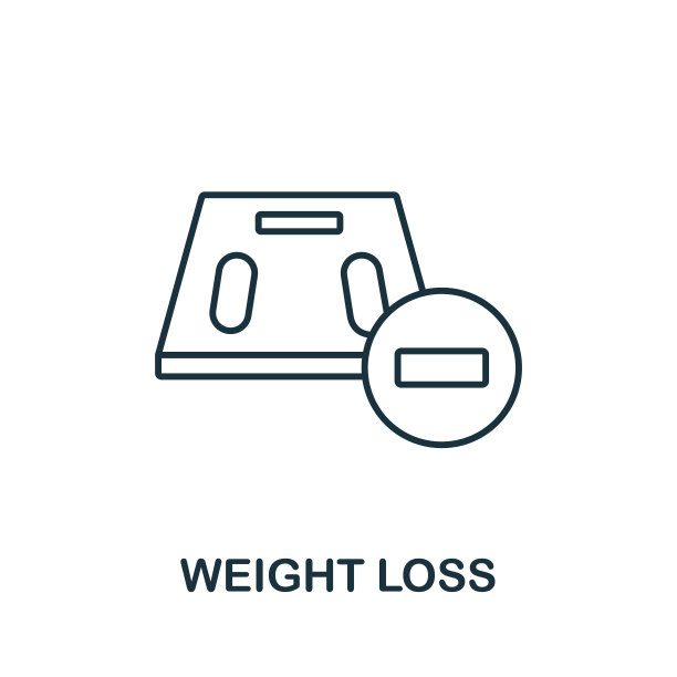 减肥线图标。单色简单减肥轮廓图标模板，网页设计和信息图图片下载