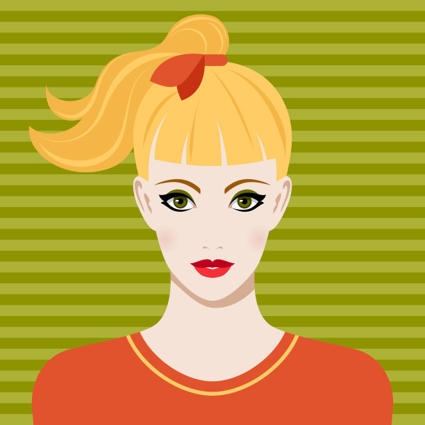 金发马尾辫的漂亮年轻女子图片下载