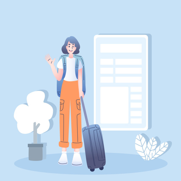 青少年旅行者卡通人物矢量图片下载