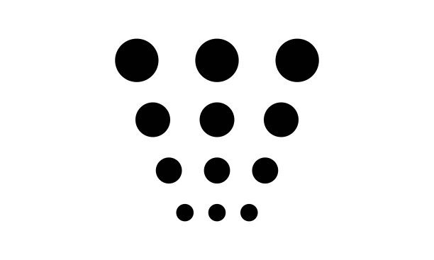 菜单上三个不同大小的黑点图标。集。网站的图形元素。新潮的平面孤立符号:插图，轮廓，标志，移动，应用程序，徽章，设计，web ui，用户体验。向量EPS 10图片下载