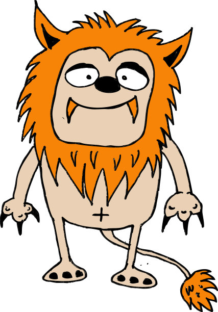 卡通可爱的怪物图标标志设计图片下载